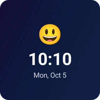 A smiling emoji above the time